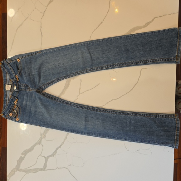 True Religion Womens Joey Super T Embroidered Bootcut Blue Jeans Size 26 - Picture 2 of 10